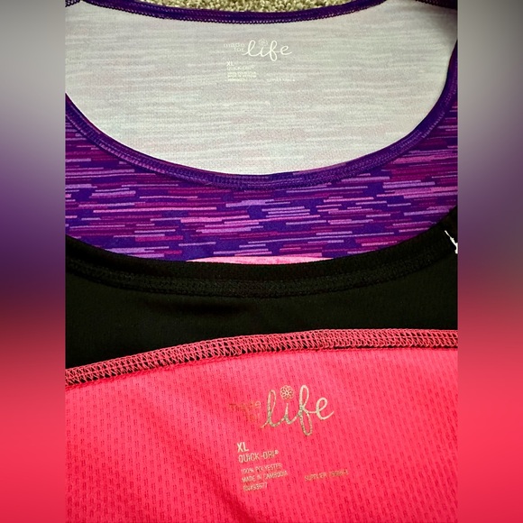 Made for Life Pink and Purple Workout Shirts - Picture 2 of 2